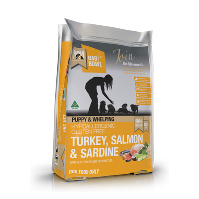 dry dog food puppy turkey and salmon and sardine