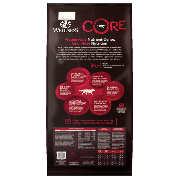 core grain free lamb dry dog food