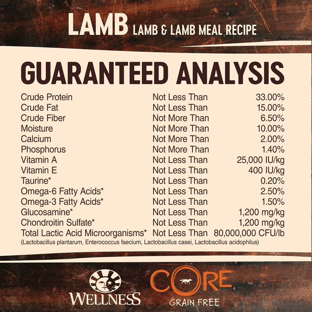core grain free lamb dry dog food