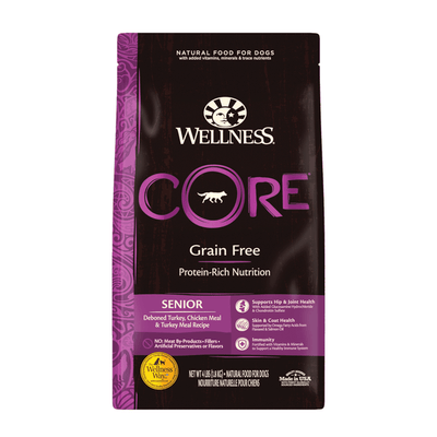 core grain free senior formula deboned chicken and turkey meal dry dog food