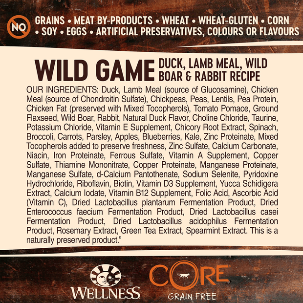 core grain free wild game dry dog food